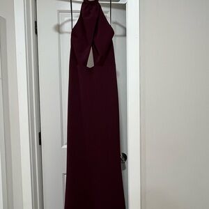 Elegant Burgundy Halter Dress